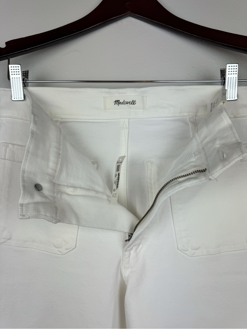 Madewell Emmy Super Stretch Denim Wide Leg Jeans White Size 28 NWT - Picture 8 of 10